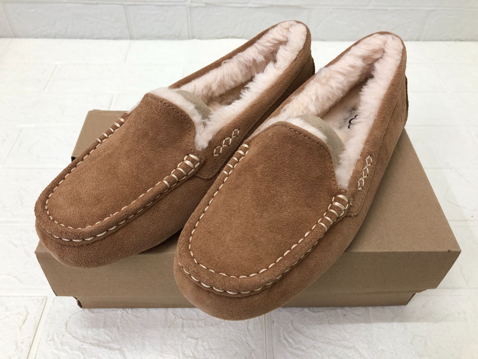 K UGG ANSLEY アグ アンスレー レディース ムートンブーツ 26.0 cm ブラウン