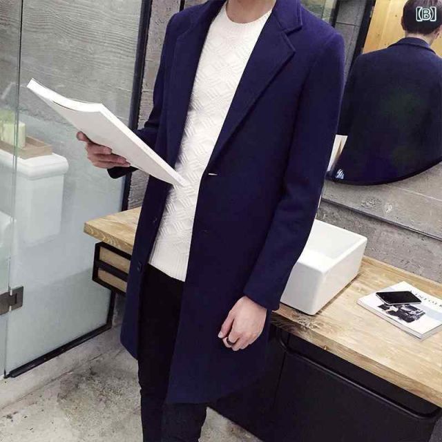 種類66：L/F：D67 レギュラーカーキ メンズ ファッション 服 男性用 オシャレ シンプル 大人 かっこいい ストリート トレンチコート ミドル丈 スリム ウール コート