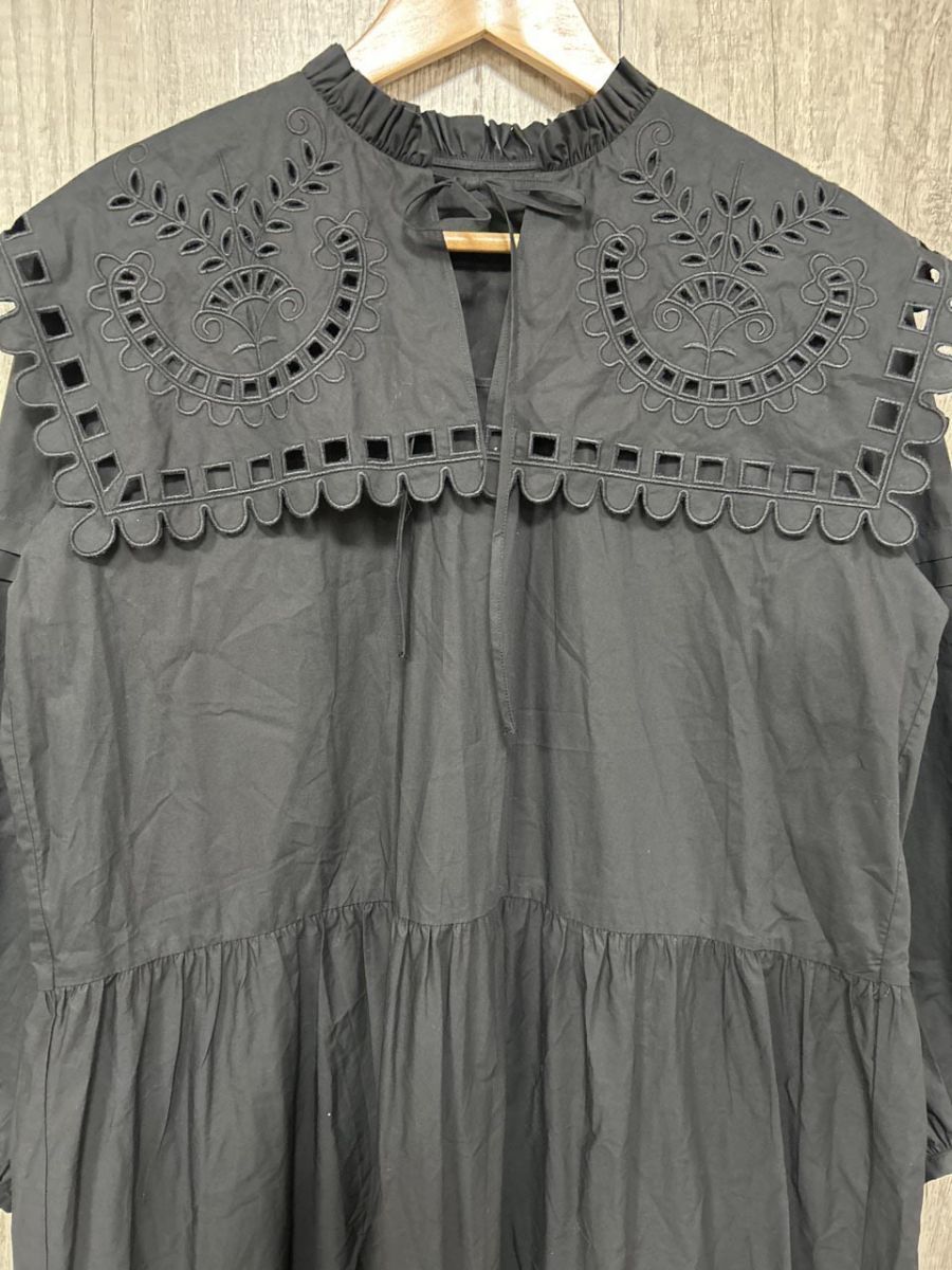 ROPE ロペ カットワーク レース ロング Iライン ワンピース size 38 黒 レディース