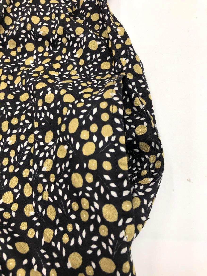  PONT DE CHALONS ポンデシャロン スタンド コットン ロング 柄 シャツ ワンピース sizeF 黒 レディース 長袖 七分袖 シャツワンピース