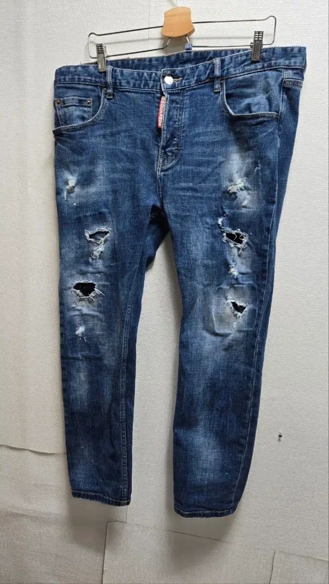 レディース DSQUARED2正規品ダメージ加工ブルーデニムジーンズ38 