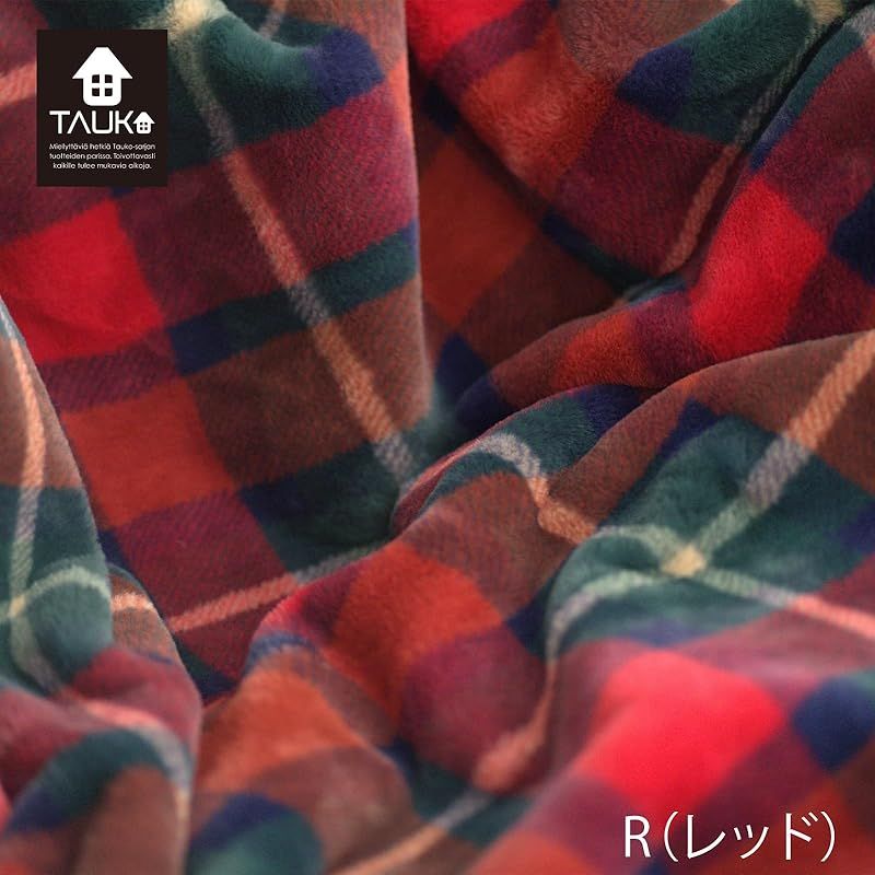  彡川島織物セルコン TAUKO タウコ ブランケット チェックファー レッド GJ 6115 0 キッチン 住宅設備