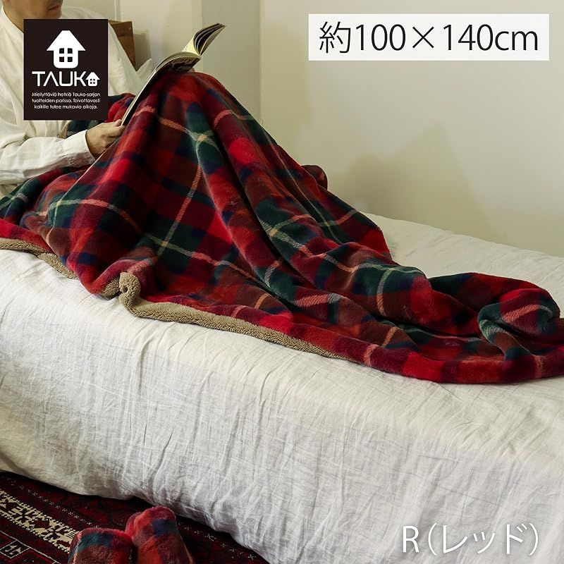 チェックファー レッド