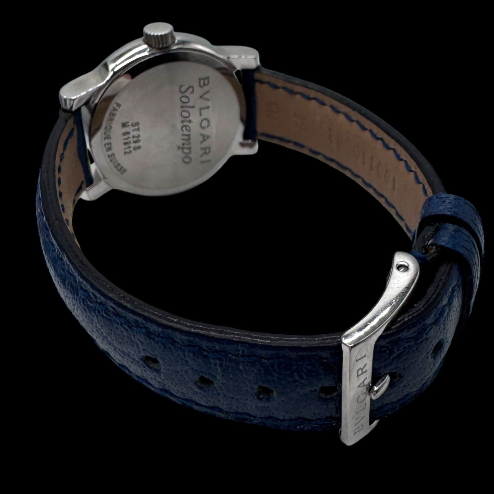 【稼働/新品ベルト/美品】BVLGARI ブルガリ 腕時計 ソロテンポ ブルガリ BVLGARI ソロテンポ クオーツ 革ベルト ST73S SS メンズ 3278