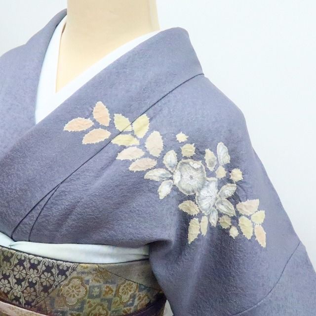 百華❀Y4221◇美品 作家物落款 銀通し 辻が花 絞り 手縫い仕立て 正絹