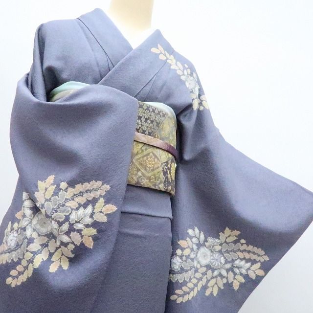 ゆかり✾ｍ2153＊新品 正絹 高級ちりめん 辻が花 手縫い仕立て 訪問着 ゆかり様専用✾m2153＊新品 正絹 高級ちりめん 辻が花 手縫い仕立て