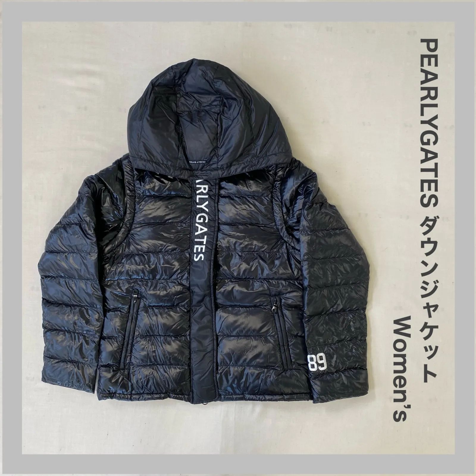 PEARLY GATES パーリーゲイツ ダウンジャケット ダウンブルゾン アウター ゴルフ ゴルフウェア 保温 防風 かっこいい 2 WAY ブラック レディース 1