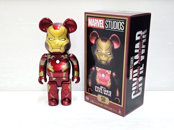 品 メディコムトイ MEDICOM TOY ベアブリック BE BRICK MARVEL STUDIOS HAPPYくじ SP賞 400％ IRON MAN アイアンマン フィギュア YR-19646