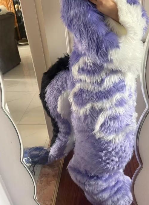 着ぐるみ ケモノ体 フルスーツ セット NO 76 ドラゴン パープル 全頭ヘッド ファースーツ ぬいぐるみ コスプレ コスチューム