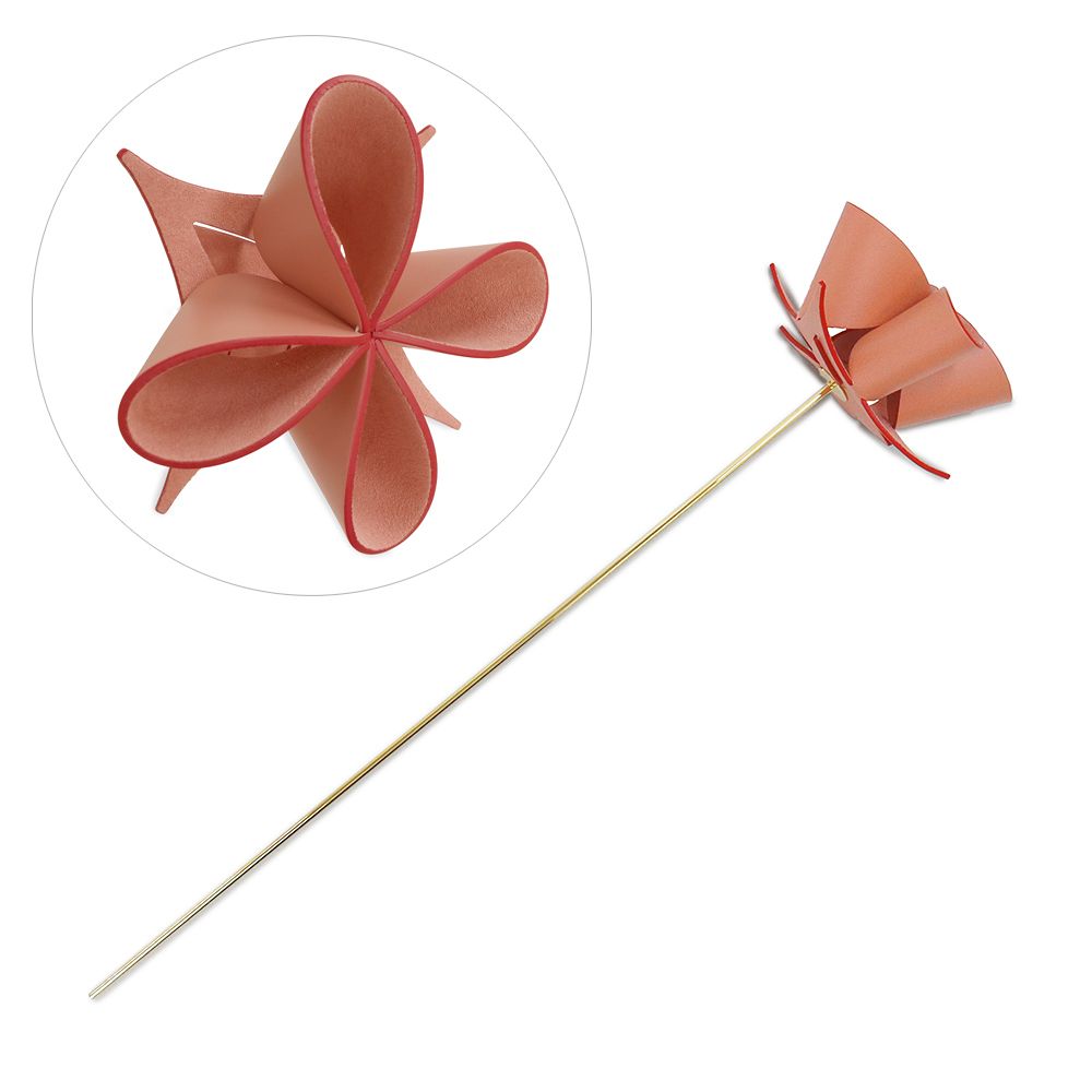 ルイ ヴィトン オリガミ フラワーズ アトリエ オイ Origami Flowers by Atelier Oi 花 オブジェ カーフスキン レザー ローズピンク ゴールド金具 LOUIS VUITTON