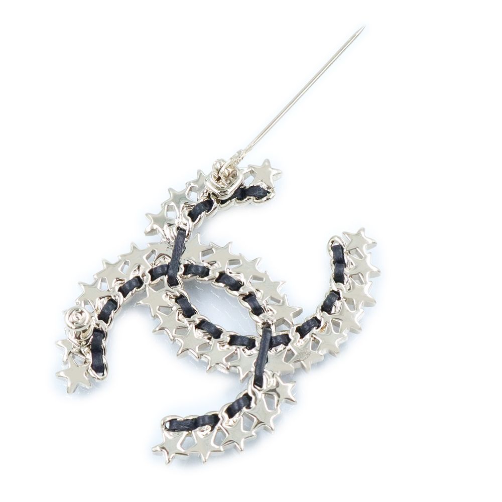 シャネル ココマーク スター ブローチ メタル レザー ストラス シャネル ココマーク スター ブローチ メタル レザー ストラス