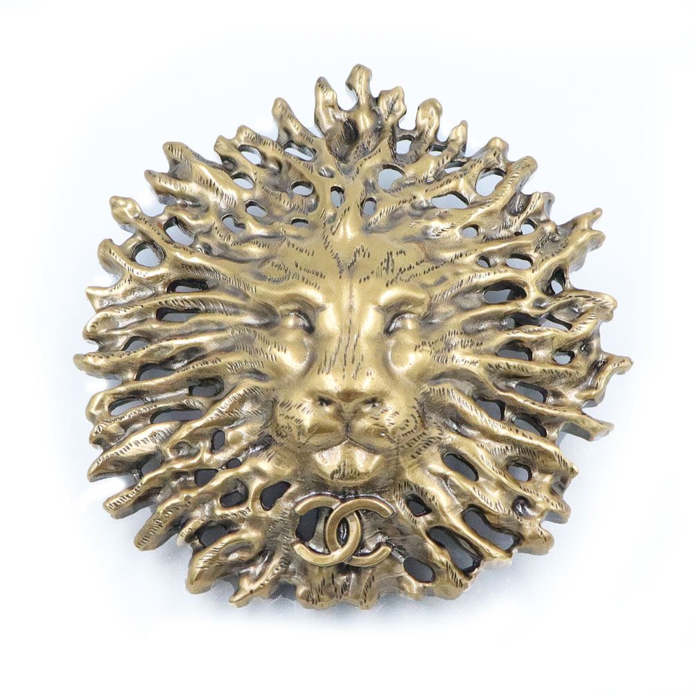 シャネル ココマーク ライオン ブローチ メタル ゴールド 箱付 CHANEL