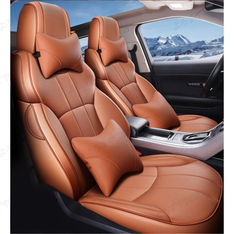 アウトバック SUBARU LEGACY OUTBACK BS 9車用シートカバー レザー １台分セット カーシート フルカバー 首枕＆腰クッション付き 腰痛対策 5人乗り車