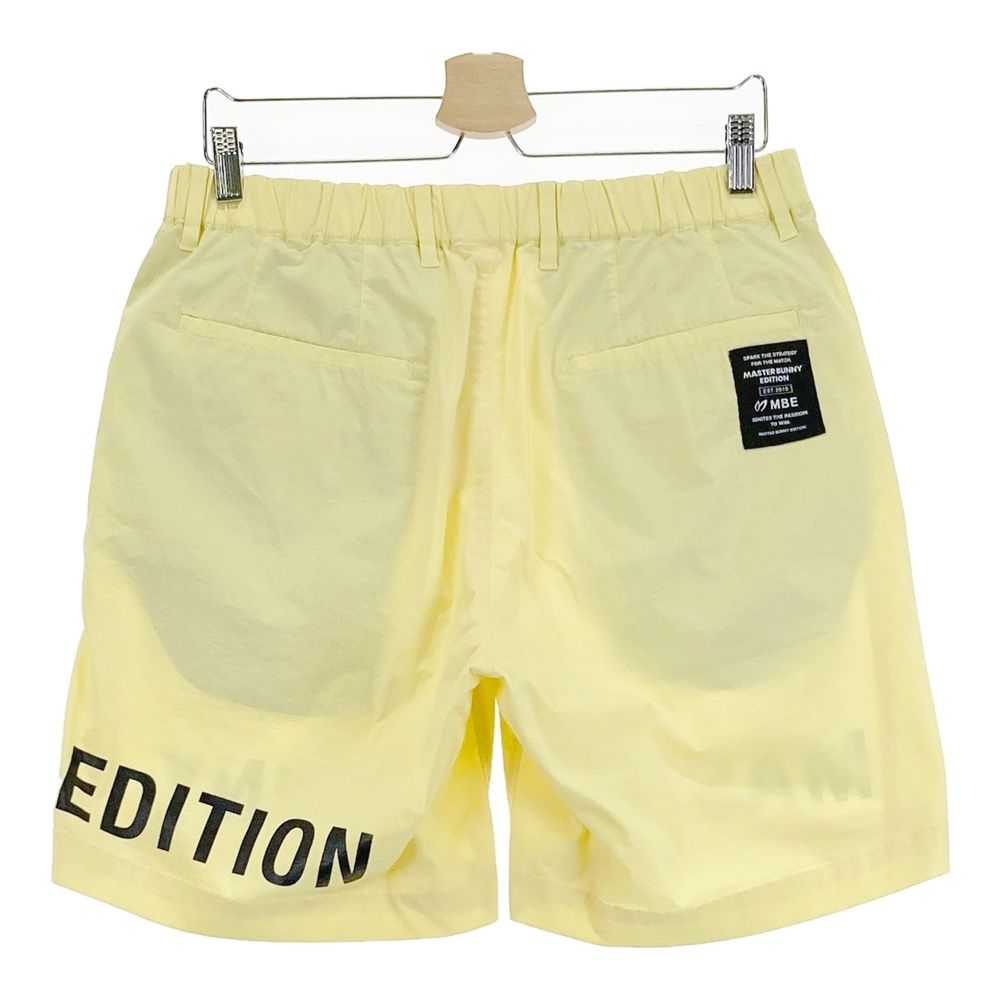 サイズ 5 MASTER BUNNY EDITION マスターバニーエディション ハーフパンツ シアサッカー ロゴ イエロー系 ゴルフウェア メンズ ストスト