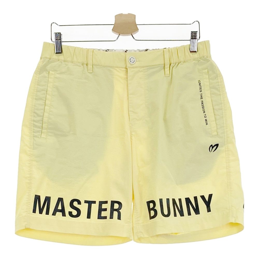 サイズ 5 MASTER BUNNY EDITION マスターバニーエディション ハーフパンツ シアサッカー ロゴ イエロー系 ゴルフウェア メンズ ストスト