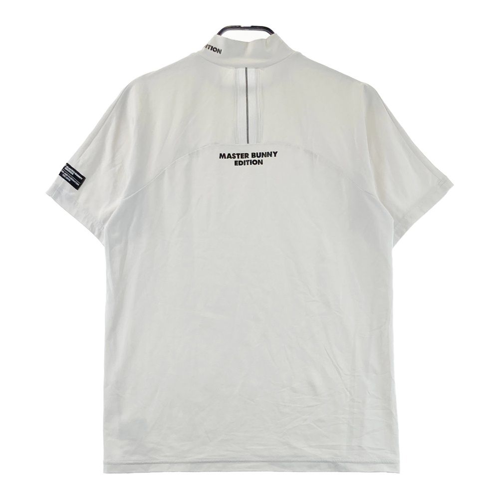 【新品】マスターバニー　半袖 ハイネックシャツ モックネック　刺繍ロゴ／ホワイト 新品】マスターバニー 半袖 ハイネックシャツ モックネック 刺繍ロゴ