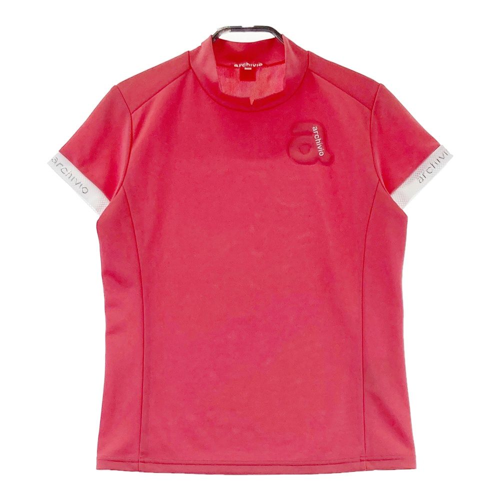 サイズ 38 アルチビオ モデル ハイネック半袖Tシャツ レッド系 ゴルフウェア レディース ストスト
