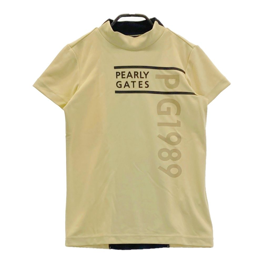 サイズ 0 PEARLY GATES パーリーゲイツ 半袖ハイネックTシャツ イエロー系 ゴルフウェア レディース ストスト