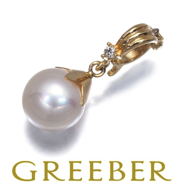 TASAKI タサキ ペンダントトップ 真珠 8.2 mm ダイヤ ダイヤモンド 0.01 ct K 18 YG 182750