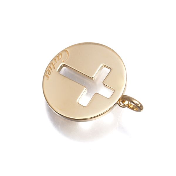 カルティエ ペンダントトップ シンボル クロス メダル K 18 YG 保証書 182558