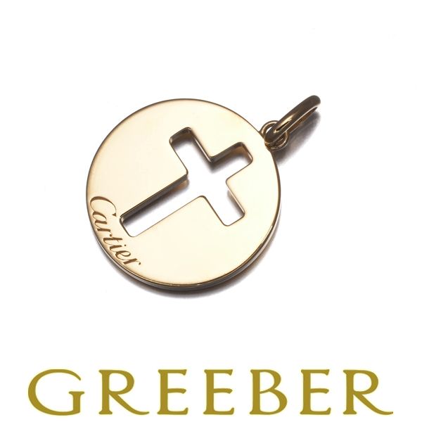 カルティエ ペンダントトップ シンボル クロス メダル K 18 YG 保証書 182558