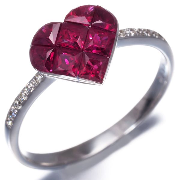 ルビー 1.05ct ダイヤ ダイヤモンド 0.10ct ハート ミステリー