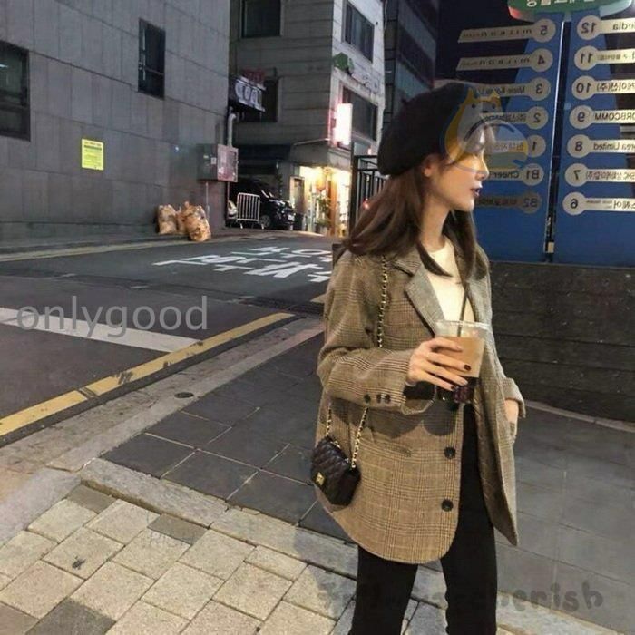 ブレザー スーツ レディース 秋 長袖 テーラードジャケット オシャレ チェック柄 ブレザースーツ オフィス 30代 アウター カジュアル