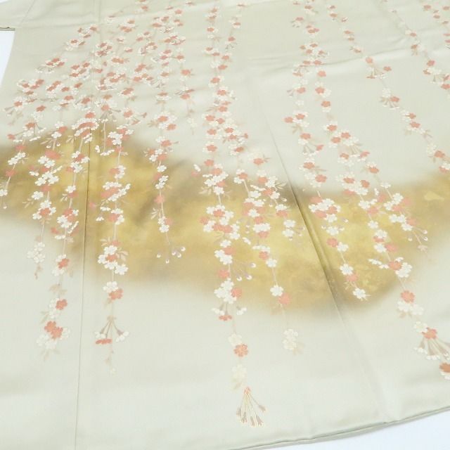 新品 着物 正絹 仕付け糸付 トール“桜や牡丹、せせらぎや波”訪問着 5122 ❁tomihisa❁新品 桜 着物 正絹 仕付け糸付”春を待ち侘びる満開の桜