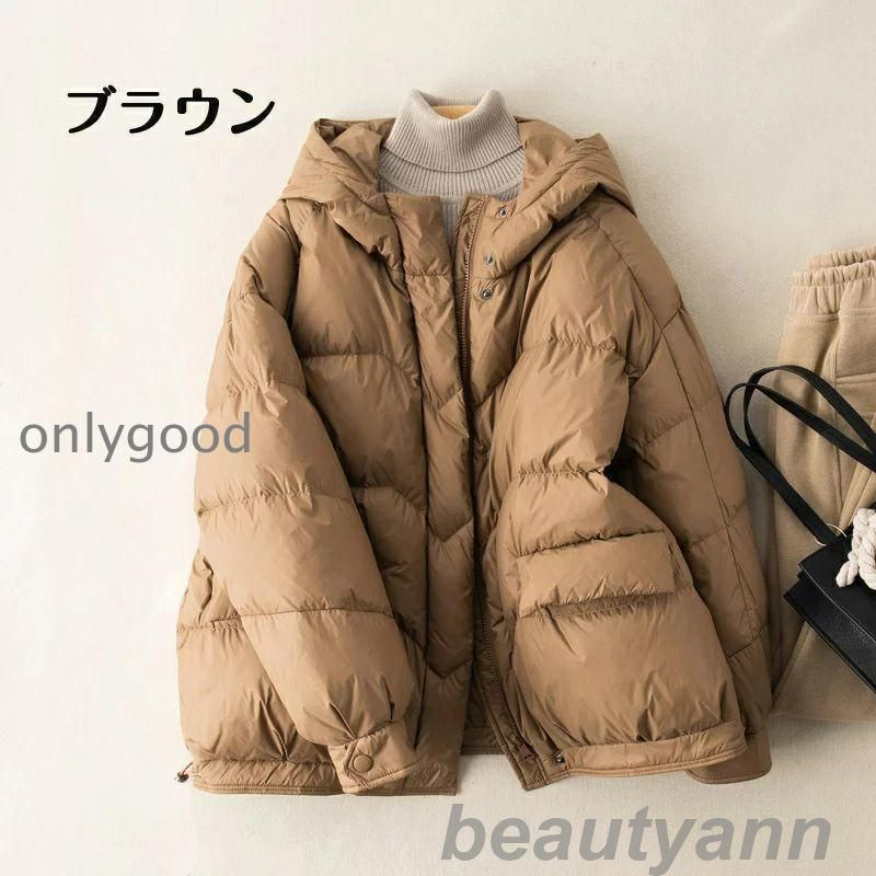 ダウン ダウンジャケット エコダウンフードブルゾンダウンジャケット ジャケット レディース カジュアル 秋 冬 きれい 軽い オ