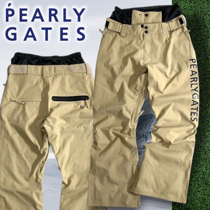 PEARLY GATES パーリーゲイツ ゴルフ 防水10000 mm 透湿5000 g 無地 ストレッチ パンツ スノーボードウェア ウィンタースポーツ 053 3131151 定価3 9万 ベージュ 040 51215 w 02
