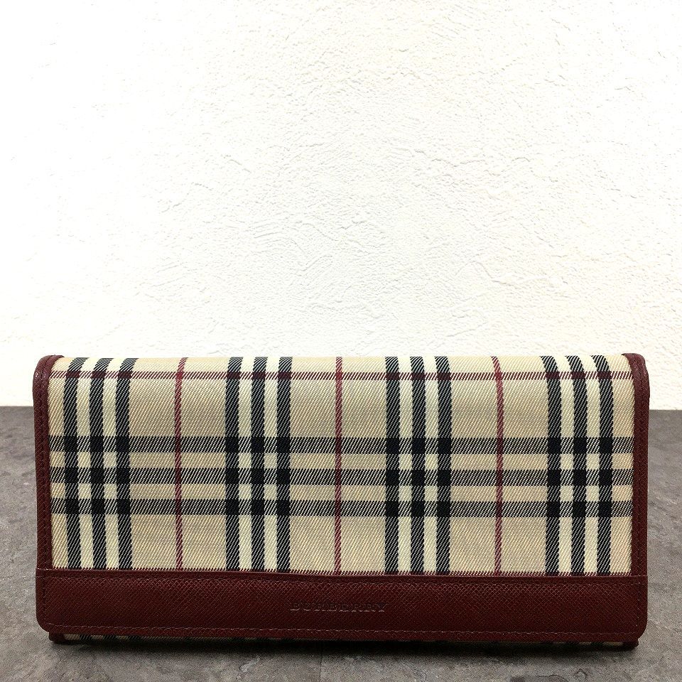 31 み BURBERRY 長財布 バーバリーチェック ベージュ