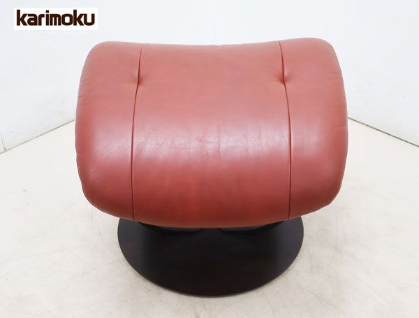 カリモク　オットマン　チターノ　レッド　赤　karimoku karimoku（ カリモク ） リクライニングチェア+オットマン THE FIRST