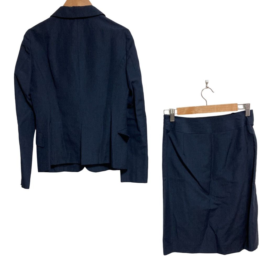 ユナイテッドアローズ UNITED AROWS セットアップ スカート ネイビー 美品 UNITED ARROWS ユナイテッドアローズ ウールリネン シングル