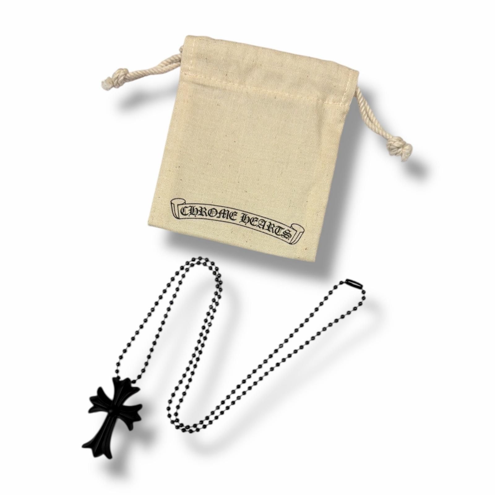 未使用 CHROME HEARTS Rubber Small CH Cross Silicon Necklace CH 
