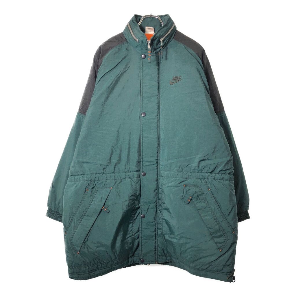 90年代 NIKE ナイキ 中綿 ナイロンジャケット グリーン(メンズ XL)中古