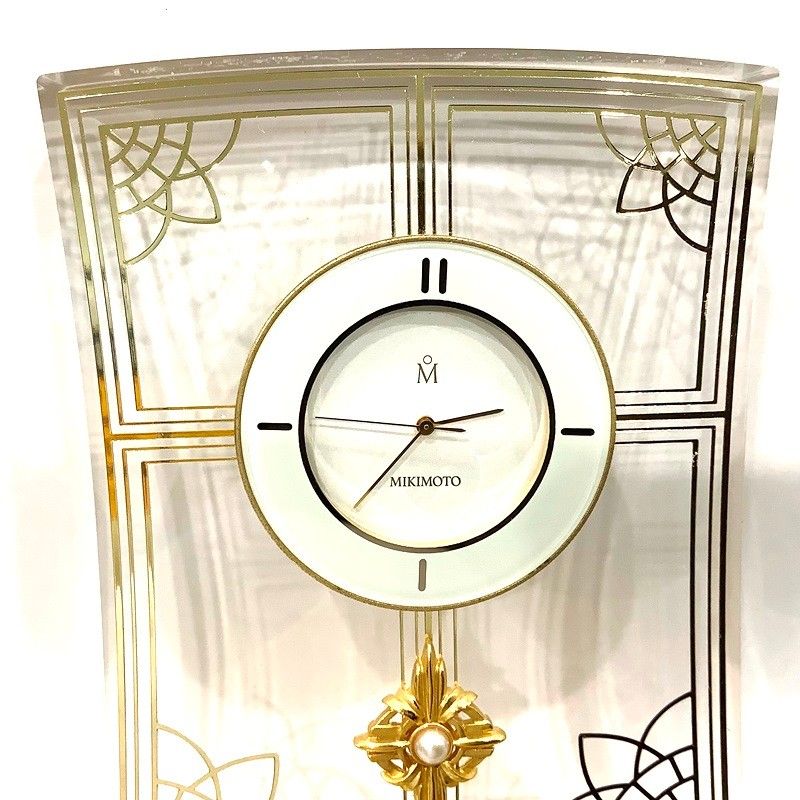 MIKIMOTO ミキモト 置き時計 3針アナログ 現状稼働品 クオーツ 白文字