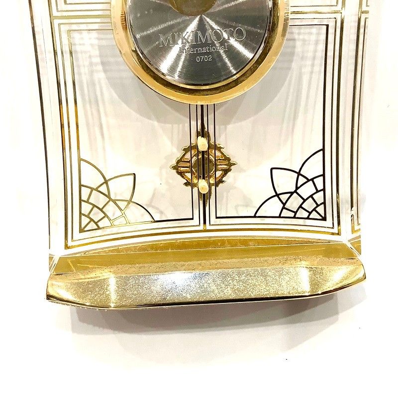 MIKIMOTO ミキモト 置き時計 3針アナログ 現状稼働品 クオーツ 白文字