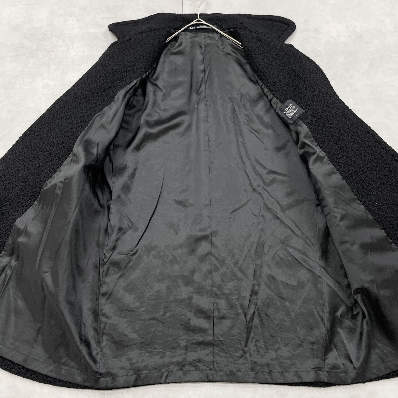 LIMI feu リミフゥ ロングコート ジャガード総柄 ツイード調 フリンジ