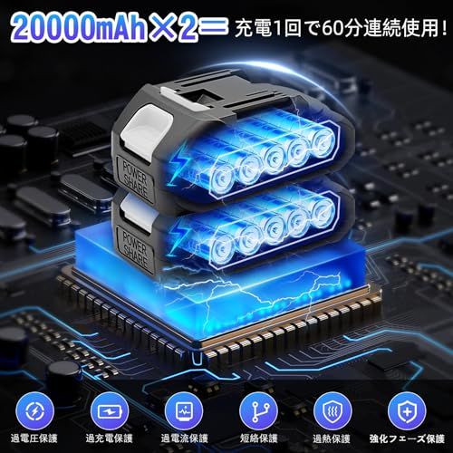 mAh大容量バッテリー付き 切断回数と残量表示ディスプレー