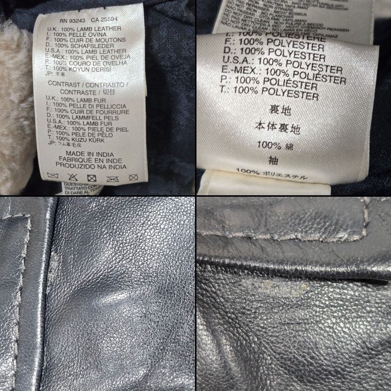  DIESEL ディーゼル ボア付きレザージャケット ラムレザー 羊革 サイズXS ブラック レディース アウター 品 その他 レザージャケット ライダース