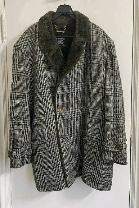 バーバリー チェック ダブルコート ファー カラ
