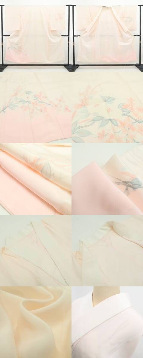 ❁tomihisa❁未着用2点セット 手描き友禅 着物 仕付け糸付 作家物“菊