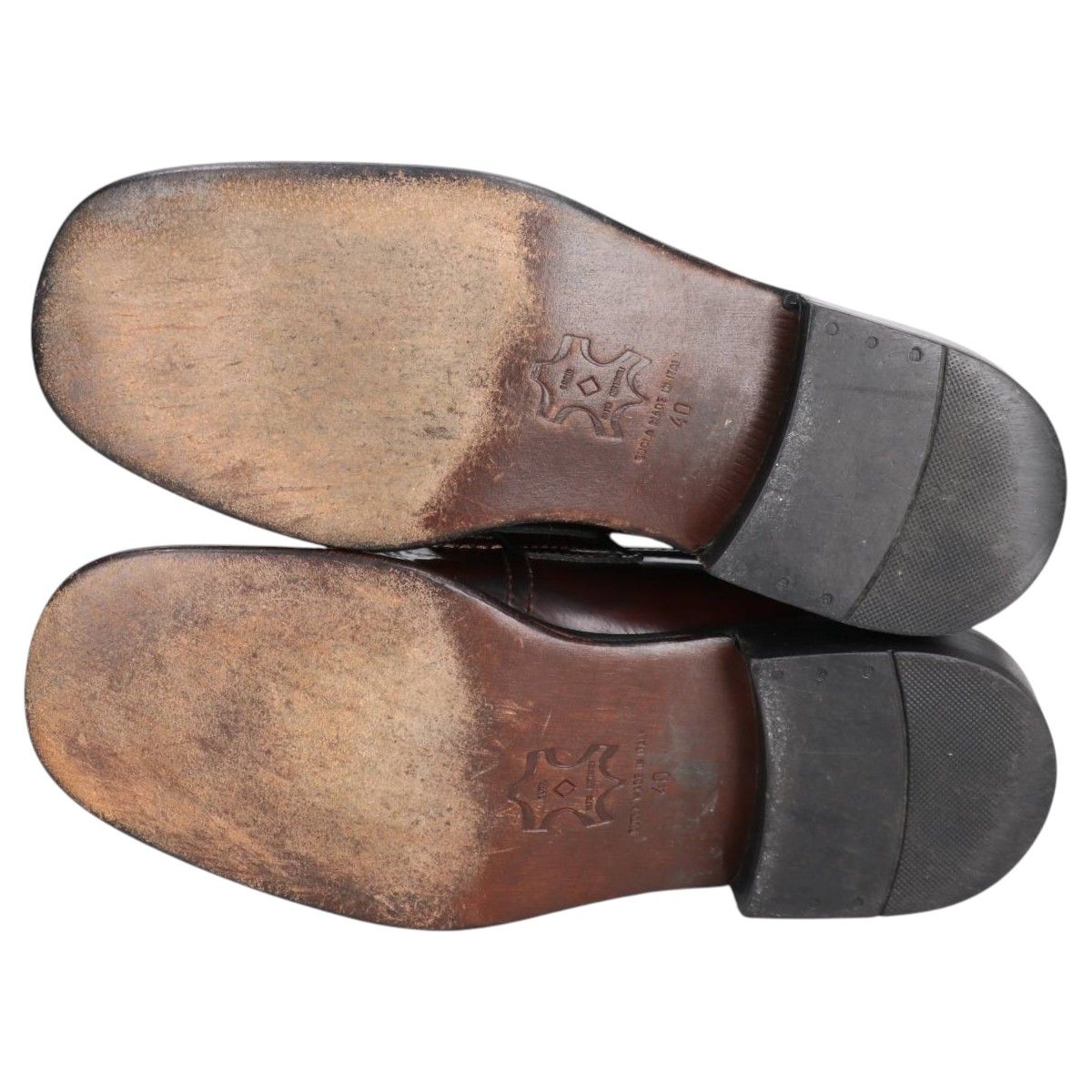  古着 ROMA スクエアトゥ コインローファー イタリア製 40 メンズ25 0 cm相当 saa 014489 デッキシューズ 靴