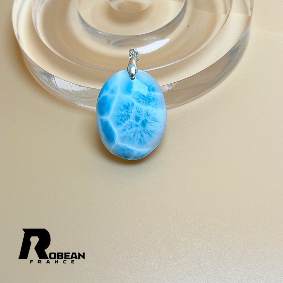 EU製 定価23万円 ROBEAN ラリマーペンダント パワーストーン 天然石 お守り プレゼント 約31.2 24.3 10.3 mm
