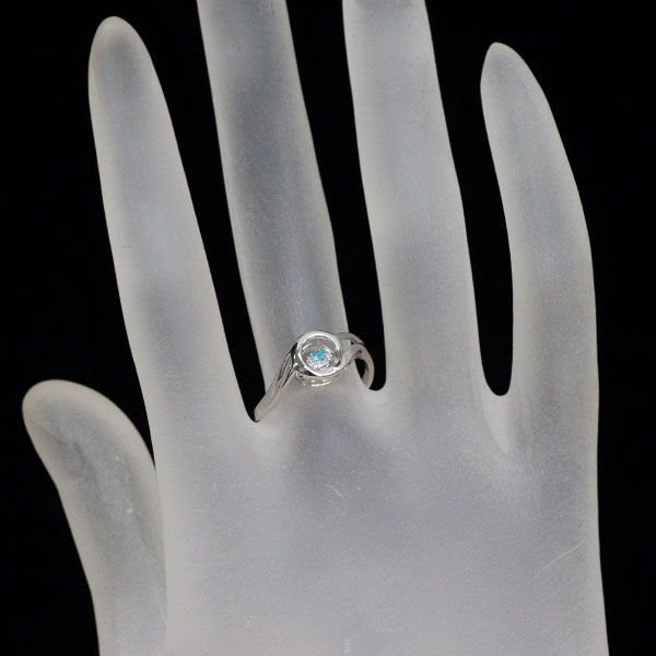 希少 K18WG パライバ トルマリン ダイヤモンド リング 0.02ct D0.02ct