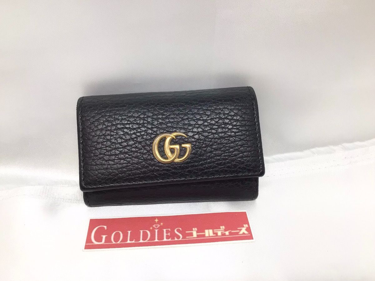 グッチ GUCCI GG 6連 キーケース レザー ブラック 456118・2149・ M