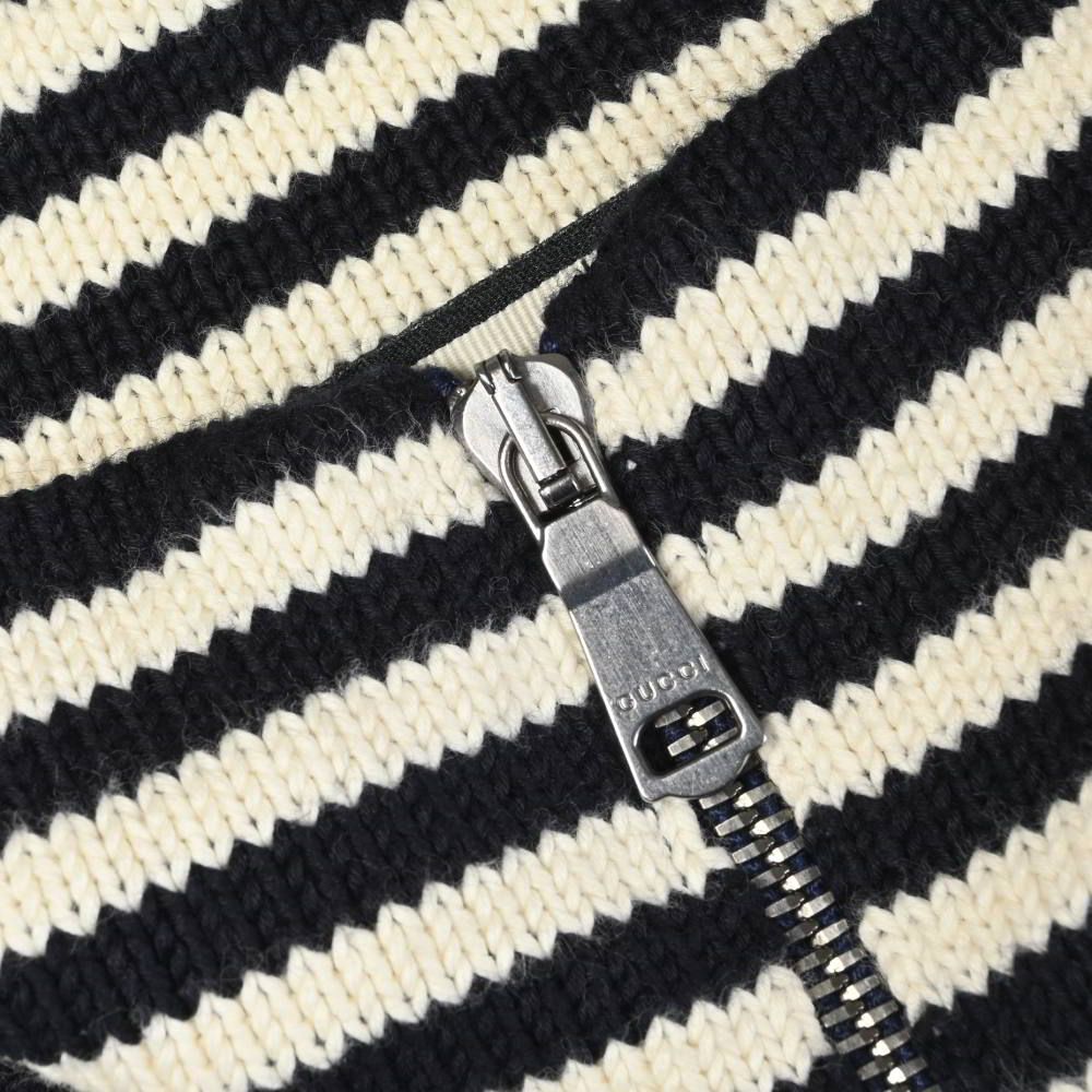 GUCCI ニットジャケット M 白黒　銀ボタン GUCCI ニットジャケット M 白黒 銀ボタン