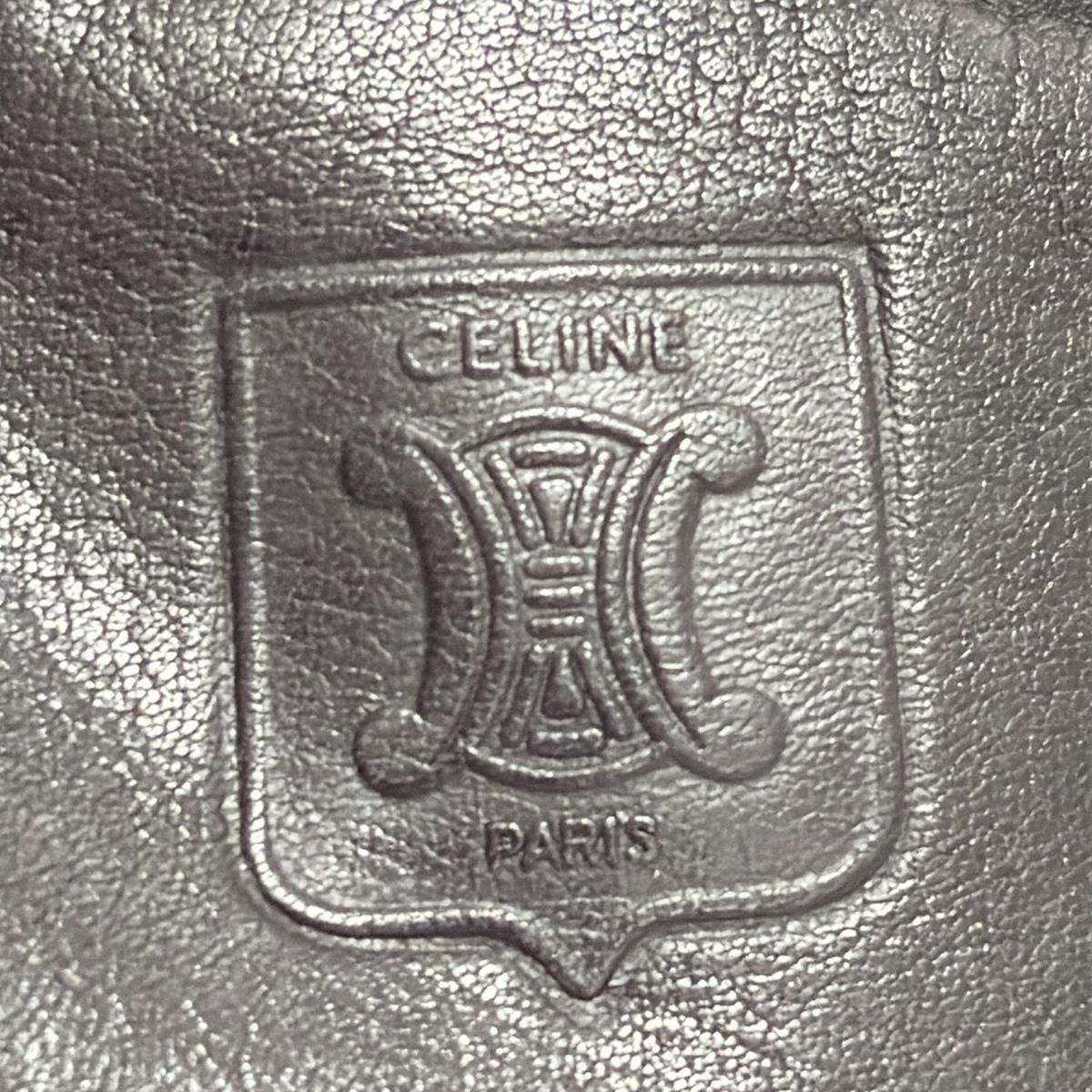 CELINE(セリーヌ) コインケース - 黒×ダークブラウン がま口 レザー