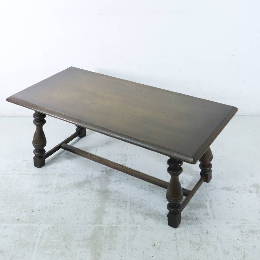 神戸洋家具 永田良介商店 挽物装飾 ナラ材 センターテーブル 幅120cm