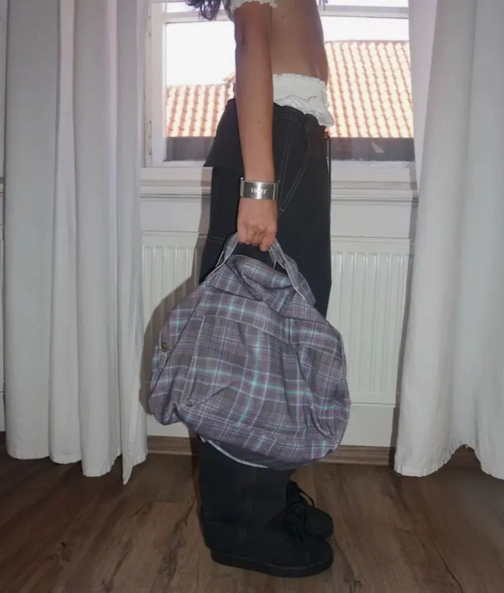 スカルプター Three-Way Twill Bag Purple Check